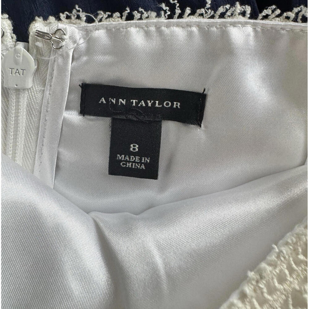 Ann Taylor White Fit‎ & Flare Lace Dress | Eyelet Trim | Size 8 | Summer Bridal - Picture 8 of 10